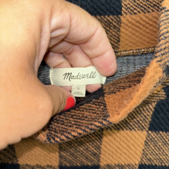 Womens Size L Madewell Plaid Knit Mock Neck Top EUC - Picture 2 of 5